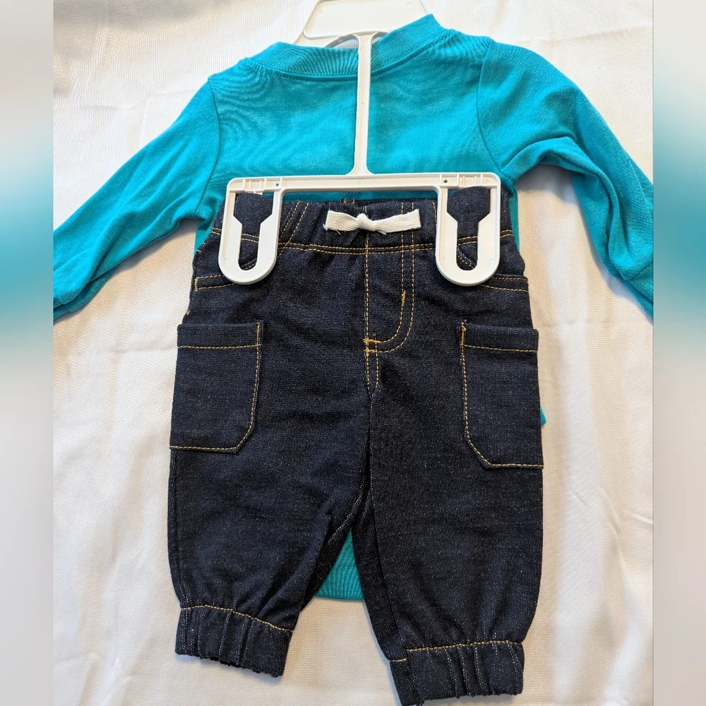 Carters Infant Boys Long Sleeve 2 Piece Outfit Size 3 Months BNWT